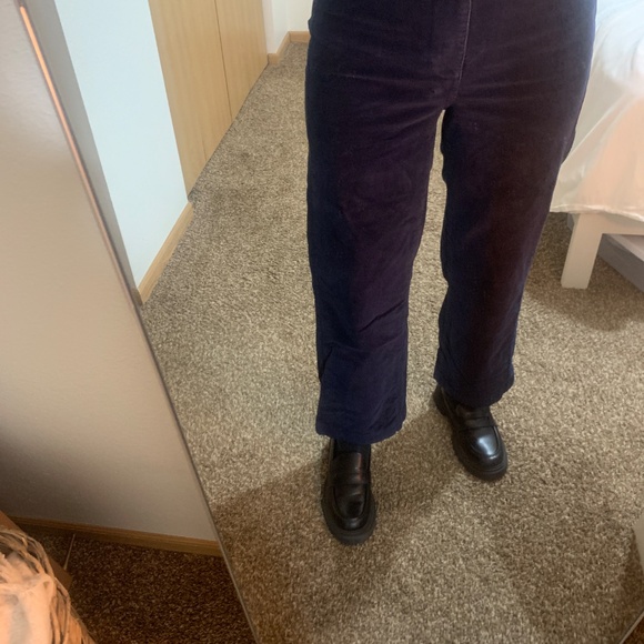 Everlane mid way pant in corduroy navy blue - Picture 3 of 4